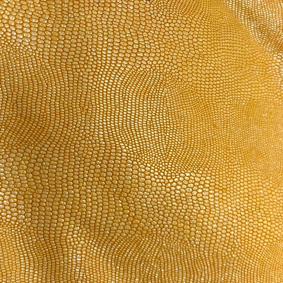 Tracey Tanner Golden Yellow snake print Embossed Leather Clutch - Picture 5 of 7